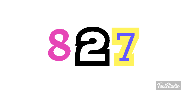 827 Tekst effect