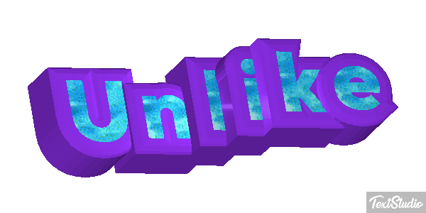 Unlike Text effect