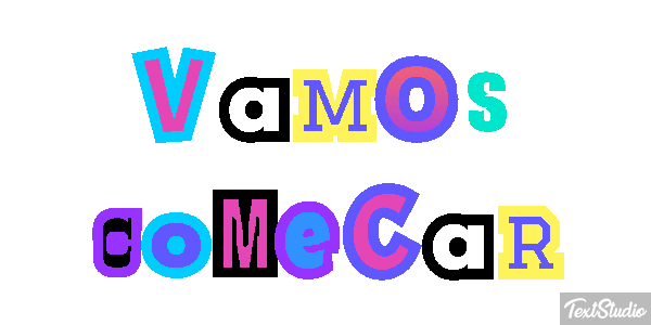 Vamos começar Efeito do texto