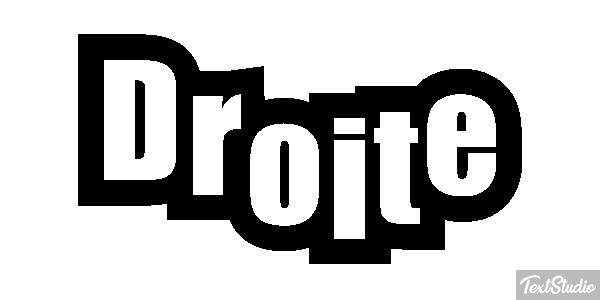 Droite Tekst effect