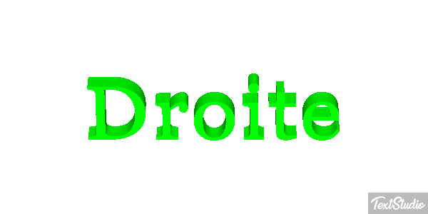 Droite Tekst effect