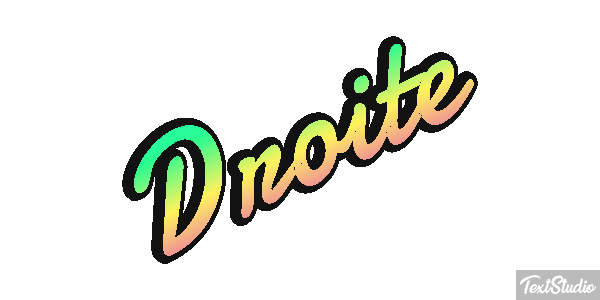 Droite Tekst effect