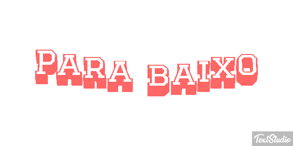 Para baixo Efeito do texto