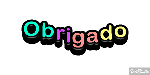 Obrigado Efeito do texto