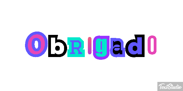 Obrigado Efeito do texto