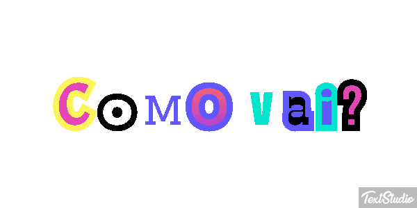 Como vai? Efecto de texto