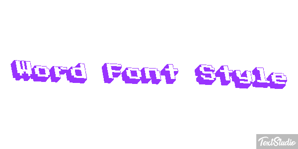Word Font Style Текстовый эффект