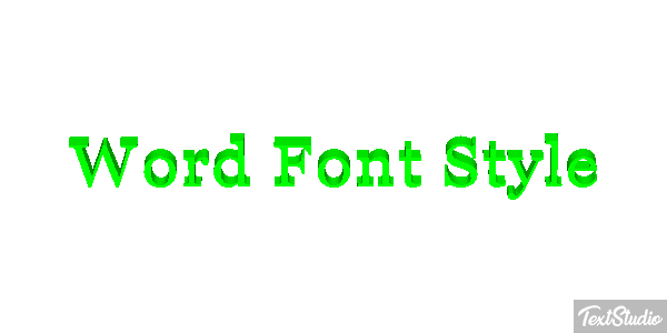 Word Font Style Текстовый эффект