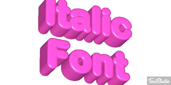 Italic Font Text effect