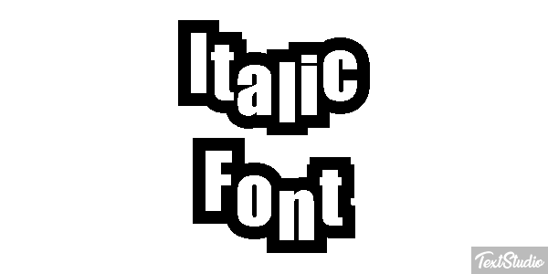 Italic Font Text effect