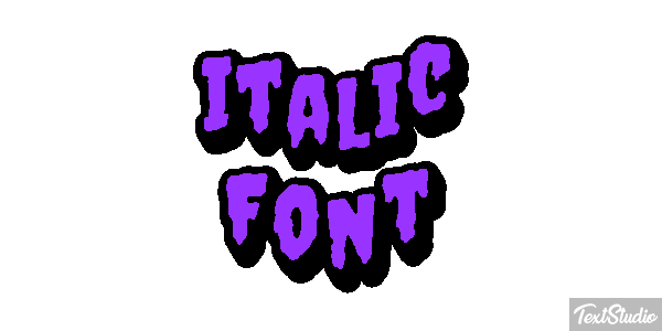 Italic Font Text effect