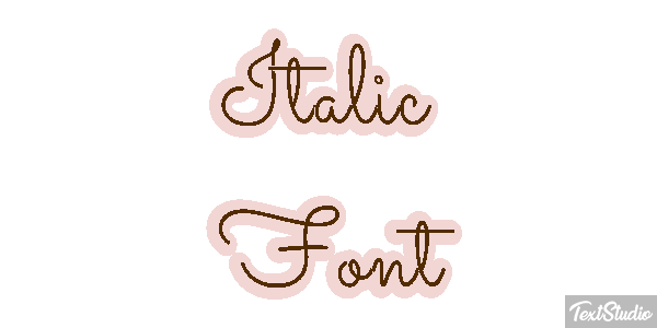 Italic Font Text effect