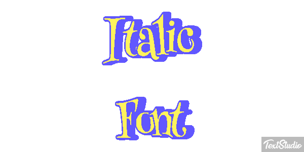 Italic Font Text effect