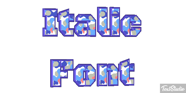 Italic Font Text effect