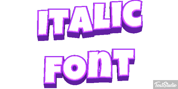 Italic Font Text effect
