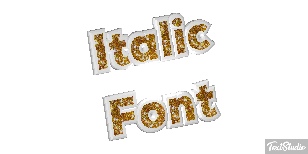 Italic Font Text effect