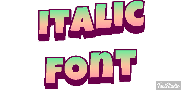 Italic Font Text effect