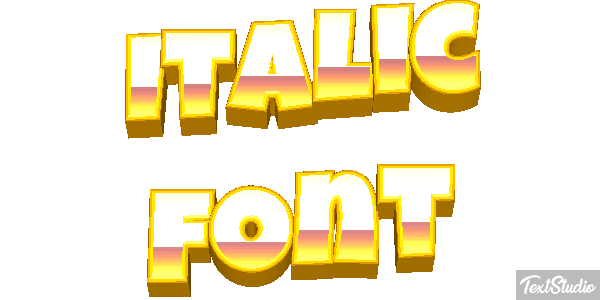 Italic Font Text effect