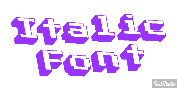 Italic Font Text effect