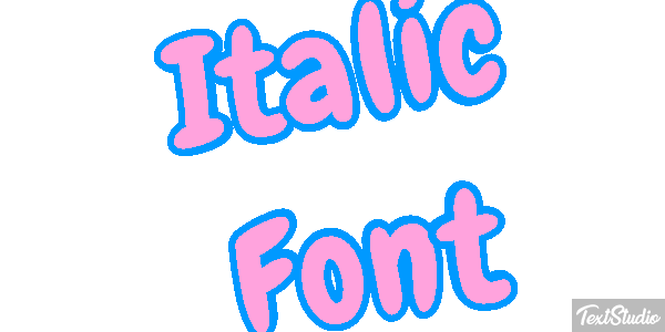 Italic Font Text effect
