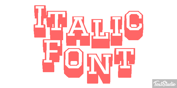 Italic Font Text effect