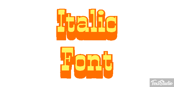 Italic Font Text effect