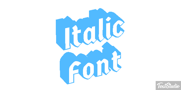 Italic Font Text effect