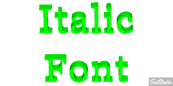 Italic Font Text effect