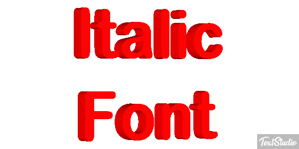 Italic Font Text effect