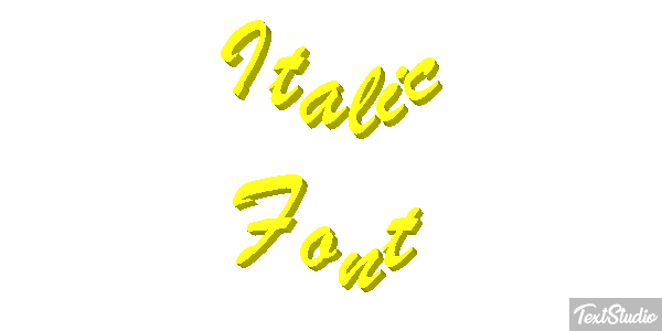 Italic Font Text effect
