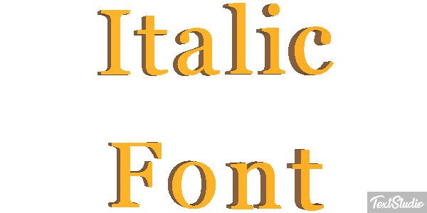 Italic Font Text effect