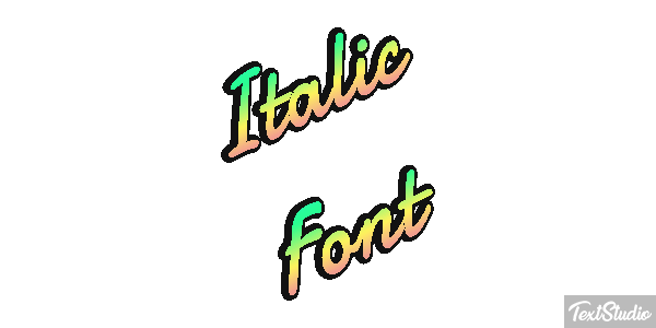 Italic Font Text effect