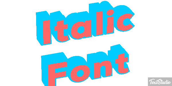 Italic Font Text effect