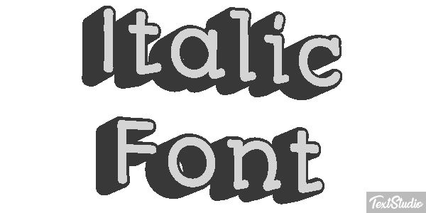 Italic Font Text effect
