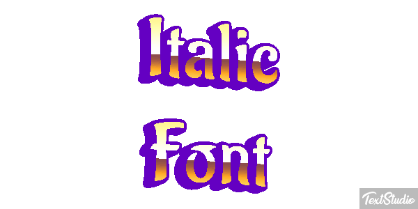 Italic Font Text effect
