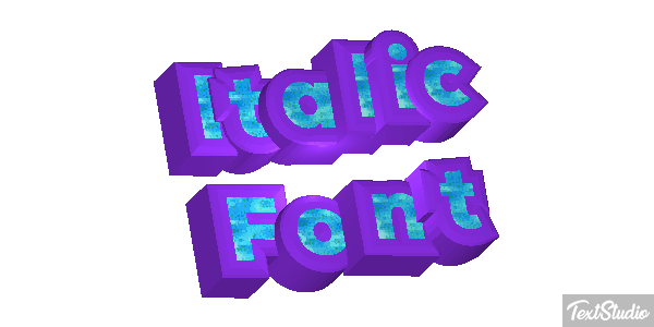 Italic Font Text effect