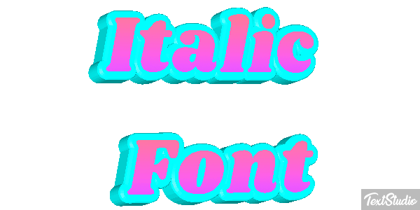 Italic Font Text effect