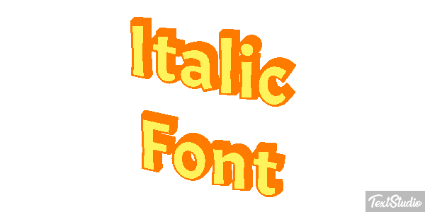 Italic Font Text effect