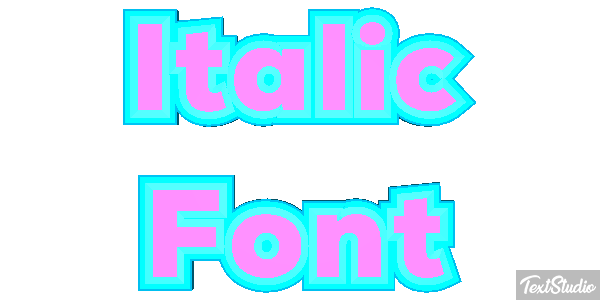 Italic Font Text effect