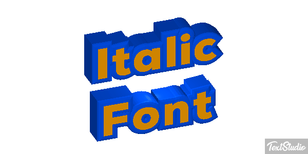 Italic Font Text effect