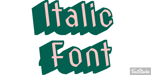 Italic Font Text effect
