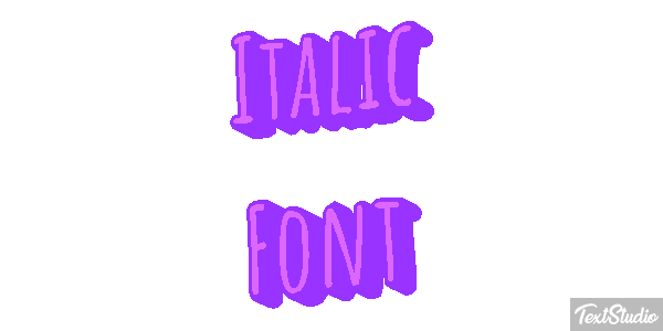 Italic Font Text effect