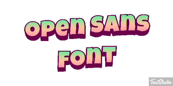 Open Sans Font Text effect