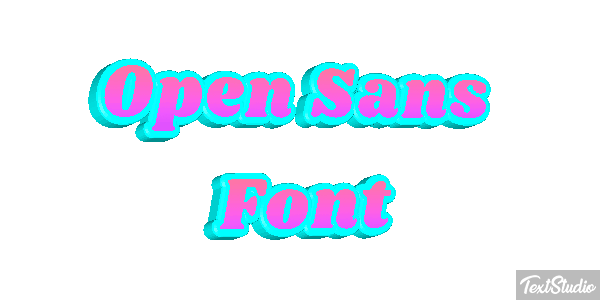 Open Sans Font Text effect