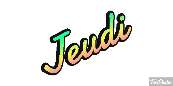 Jeudi Effetto testo