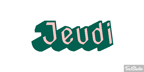 Jeudi Effetto testo