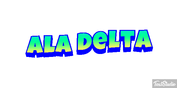 Ala Delta Efecto de texto