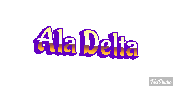 Ala Delta Efecto de texto