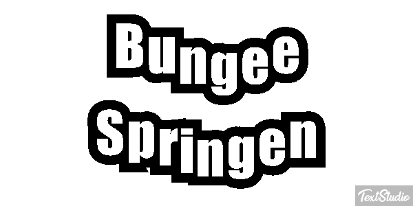 Bungee Springen Tekst effect
