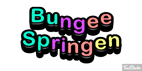 Bungee Springen Tekst effect